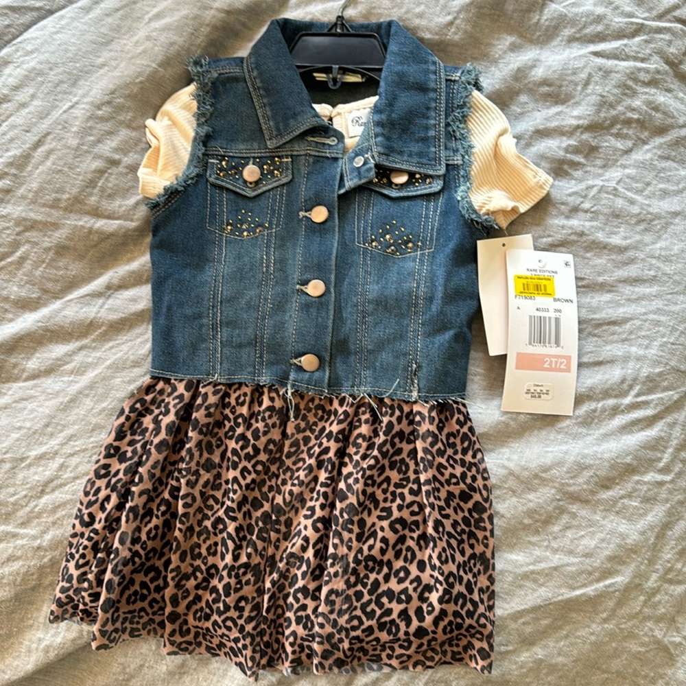 NWT Dillards dress with removable Jean jacket.